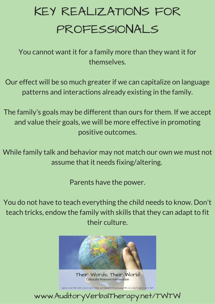 Key Realizations for Professionals